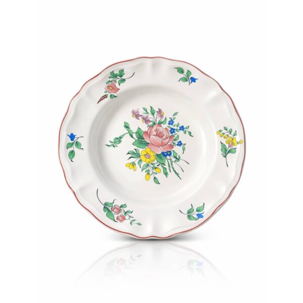 assiette creuse reverbere fin faience de luneville