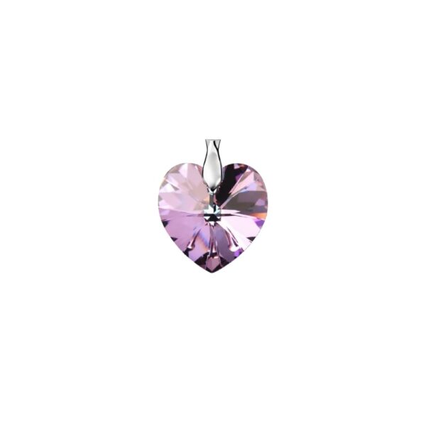 pendentif coeur cristal rose