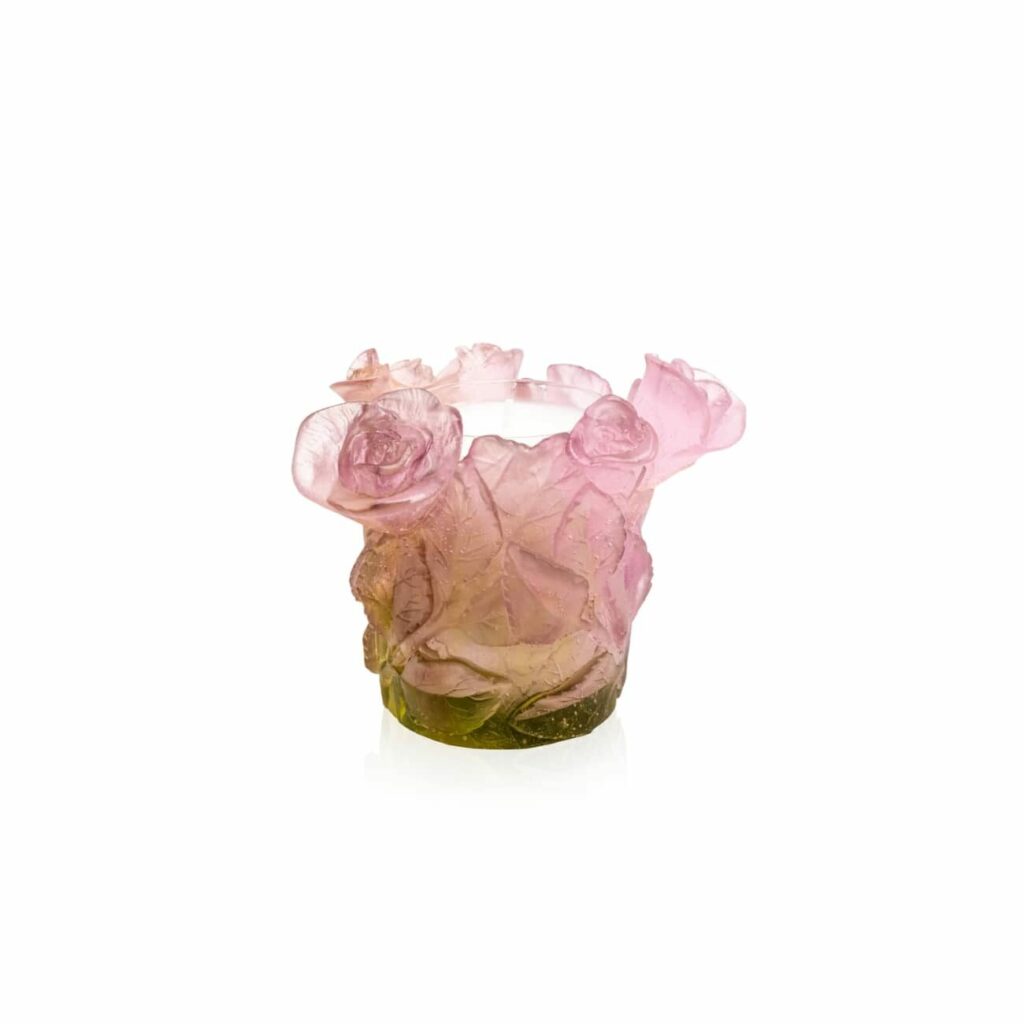 Lot De 2 Petits Bougeoirs Vintage En Céramique - Forme Rose - Couleur Rose