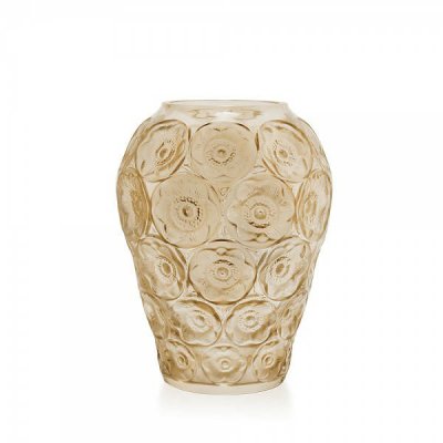 Vase anémones mm lustré or lalique