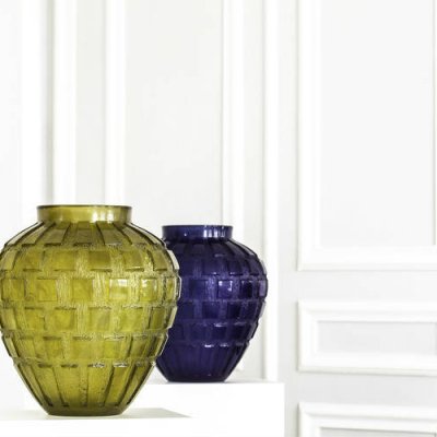 Rythme+-+vase+vert+olive+et+bleu