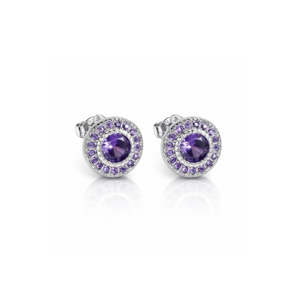 boucles oreilles empire cristal violet