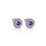 Boucles d'oreilles Empire cristal violet