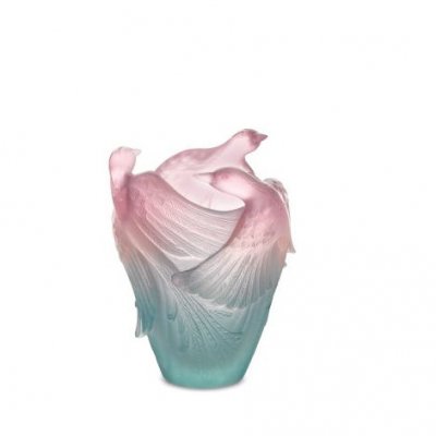 vase-rose-vert-oiseau-daum