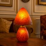 lampe-pate-de-verre-champignon-rouge