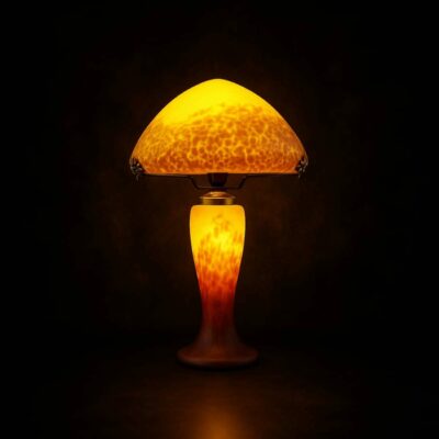 lampe-pate-de-verre-jaune
