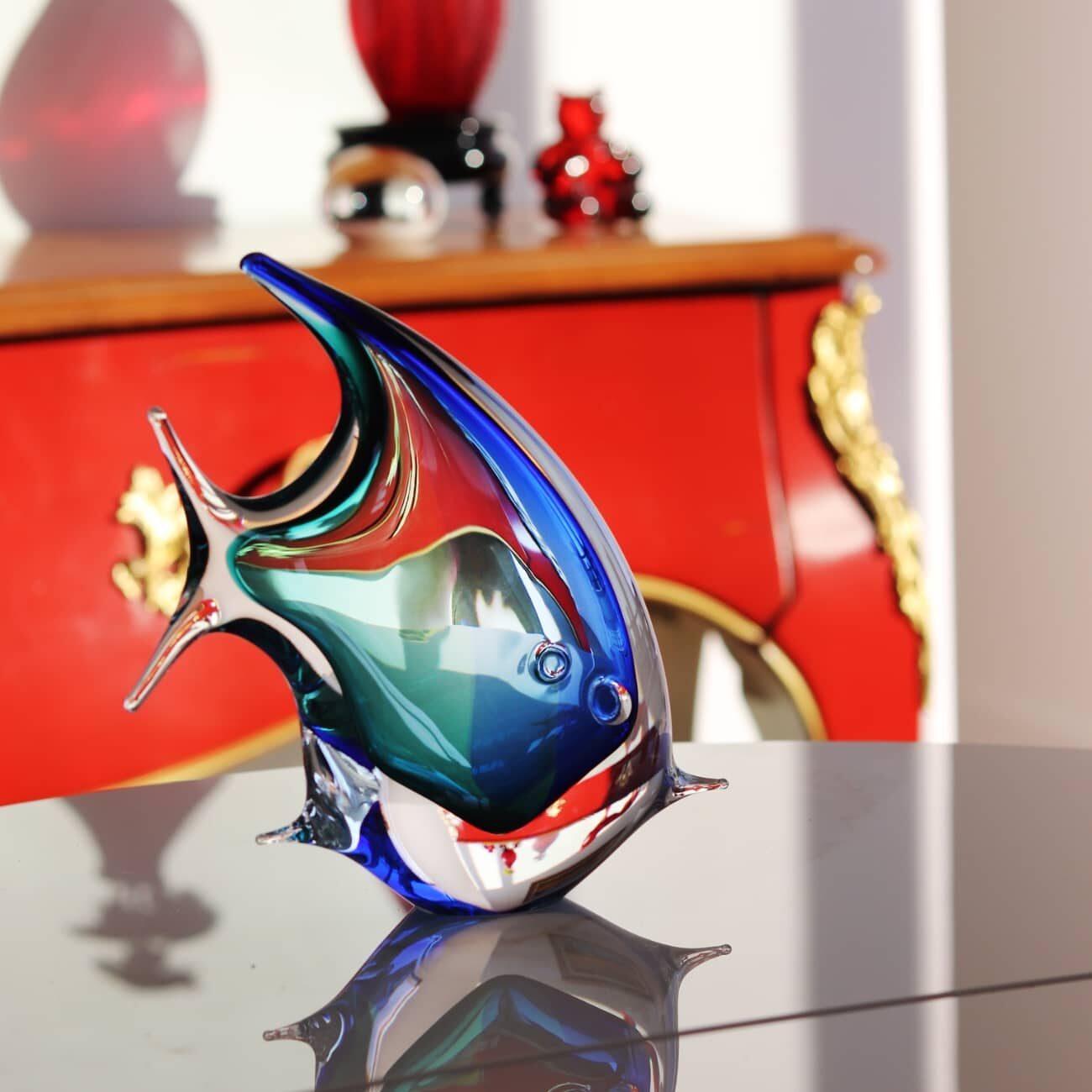 Blue crystal fish 2 sculpture-decorative-poisson-cristal