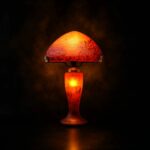 lampe-champignon-pate-de-verre-rouge
