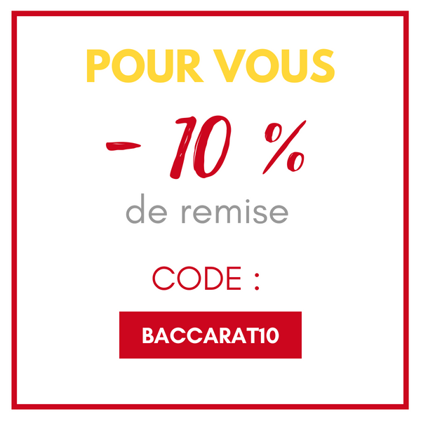 COUPON RÉDUCTION BACCARAT | 10% DE REMISE 1 Remise-code-promo-Baccarat