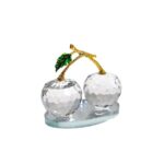 Duo sculpture cerises cristal