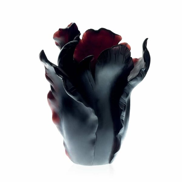 vase tulipe noir cristal daum