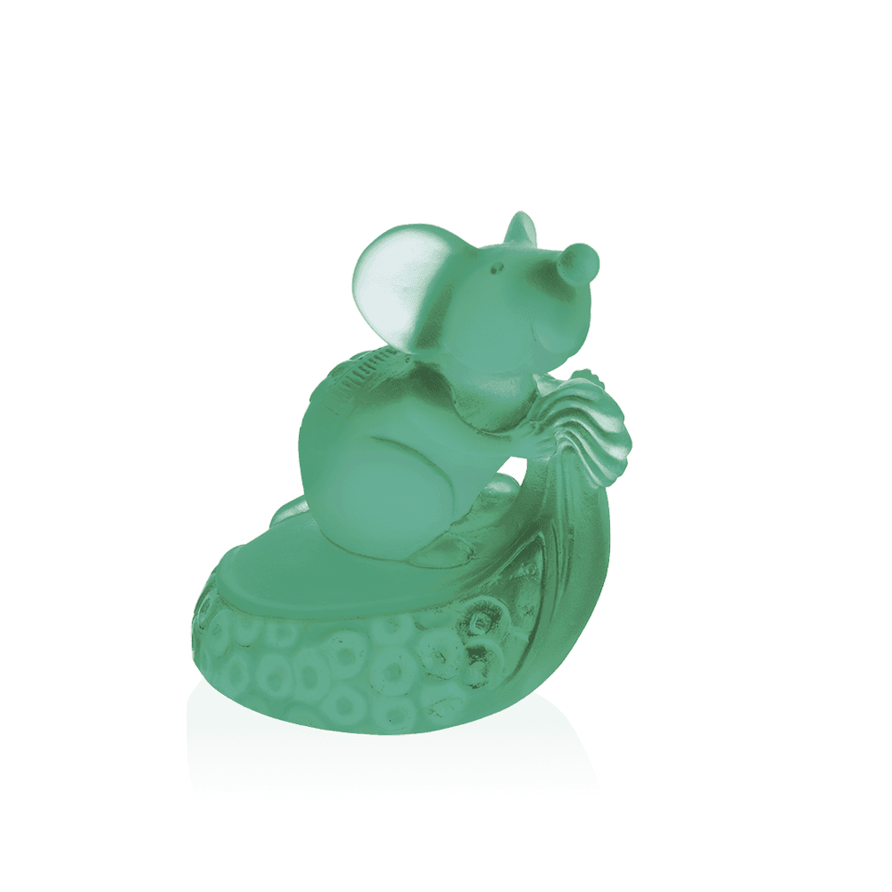 Rat chinese horoscope daum 1 sculpture rat en pate de cristal daum