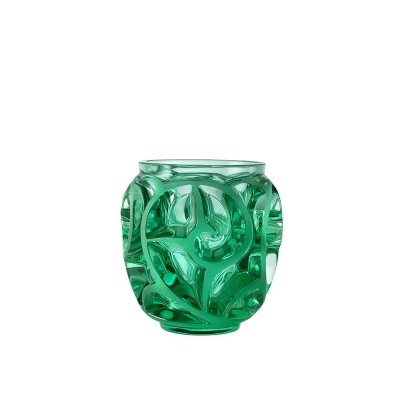 vase tourbillon petit modèle en cristal vert menthe Lalique