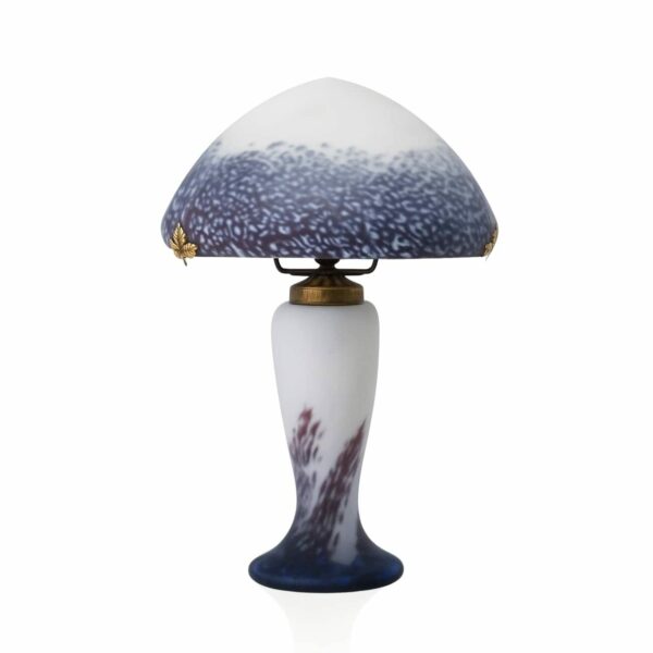 Lampe-champignon-pate-de-verre-violet
