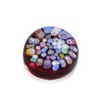 Sulfure presse-papier cristal millefiori