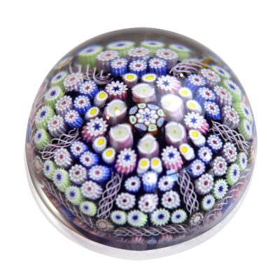 Sulfure presse-papier cristal millefiori