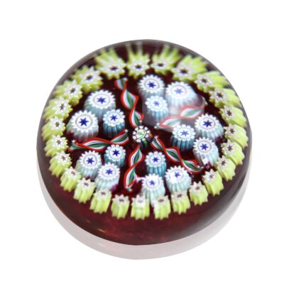 Sulfure presse-papier cristal millefiori