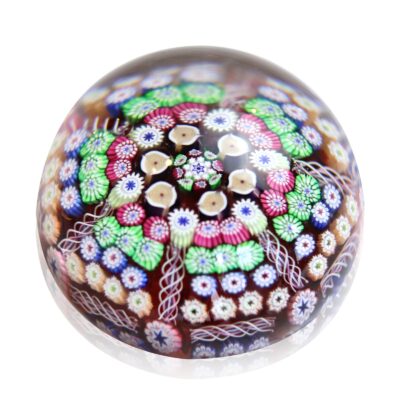 Sulfure presse-papier cristal millefiori