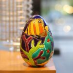 œuf-ceramique-emaux-de-longwy-aqua-tropical
