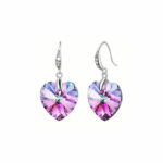 Boucles d'oreilles cristal cœur violet