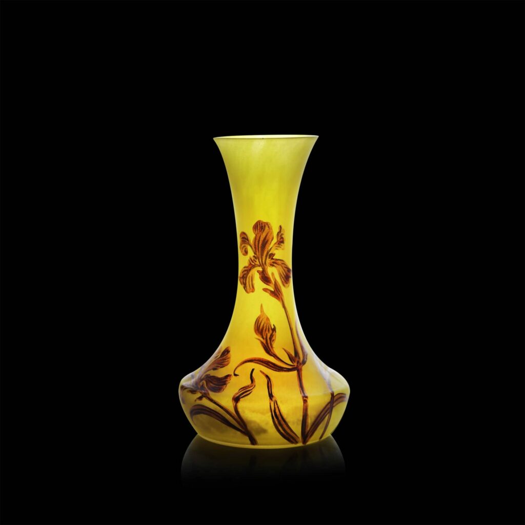 vase verre jaune vessiere freres