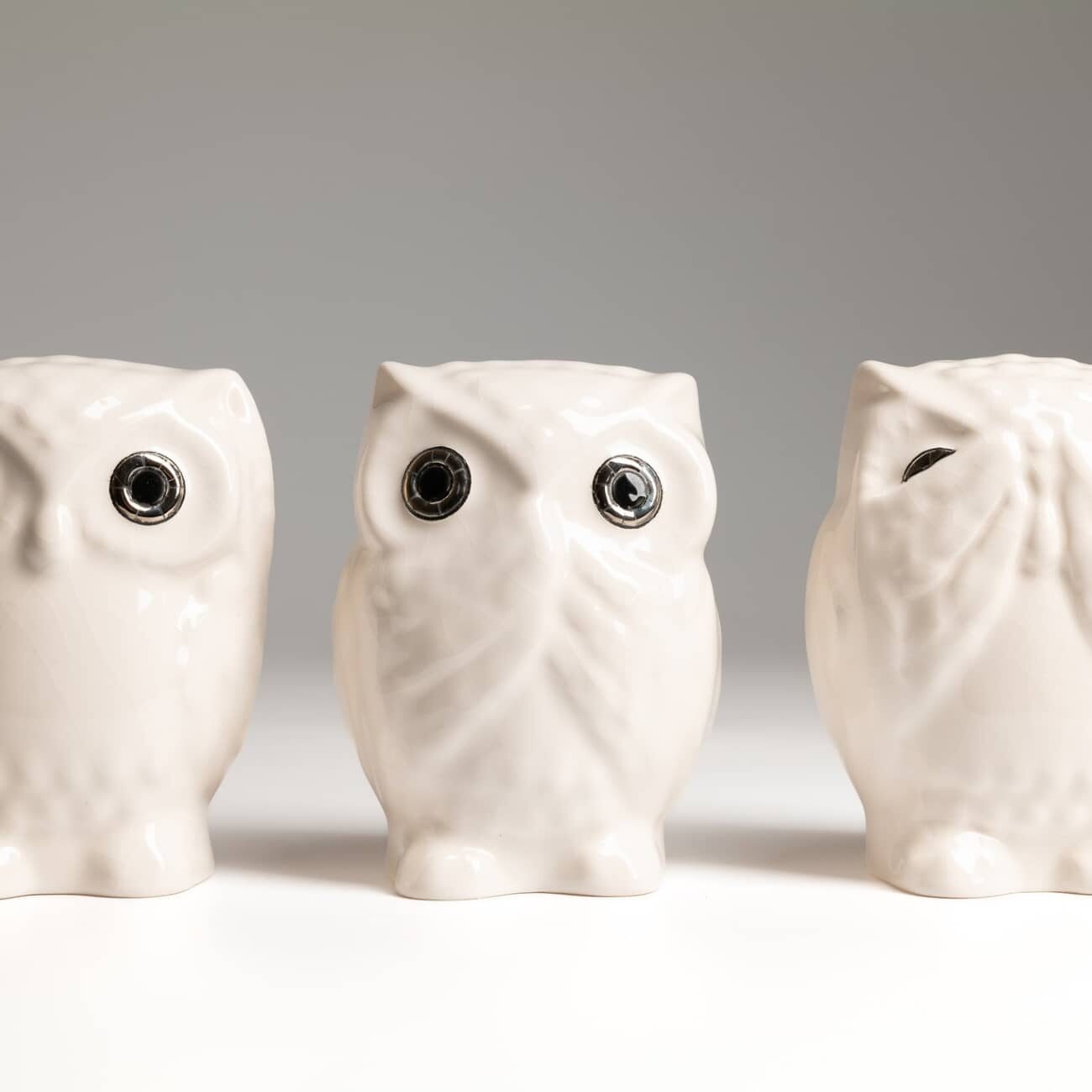 Set of 3 owls IWA KIKA MI Émaux de Longwy 3 Chouette-IWA-KIKA-MI-emaux-de-longwy