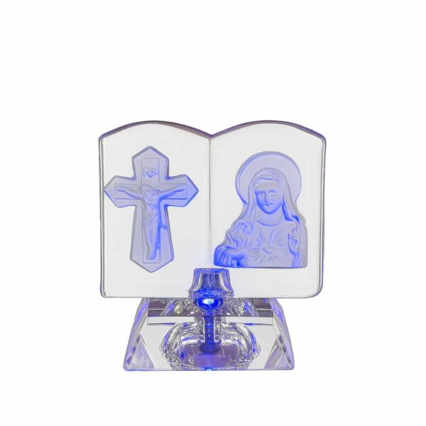 Sculpture-livre-religieux-cristal-vierge-croix