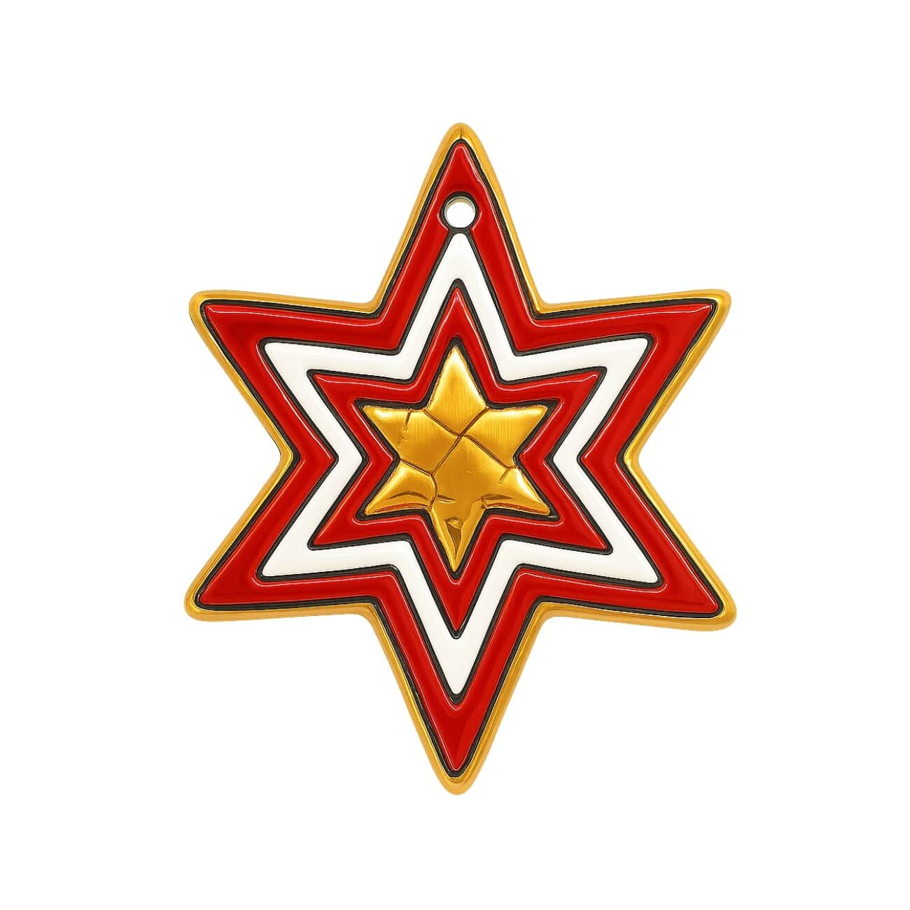 Christmas Star Ornament Émaux de Longwy 1 ornement-etoile-rouge-emaux-de-lonwy