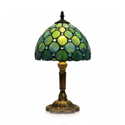 lampe-champignon-vitrail-vert-style-tiffany