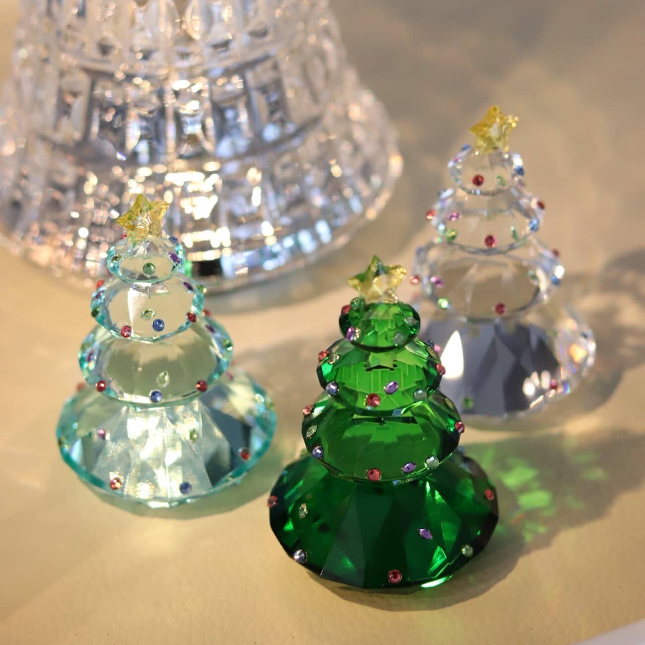 Set of 3 crystal Christmas trees 2025 2 coffret-de-3-sapins-cristal