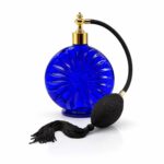 flacon-parfum-verre-bleu-rosace