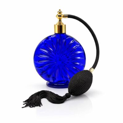 flacon-parfum-verre-bleu-rosace