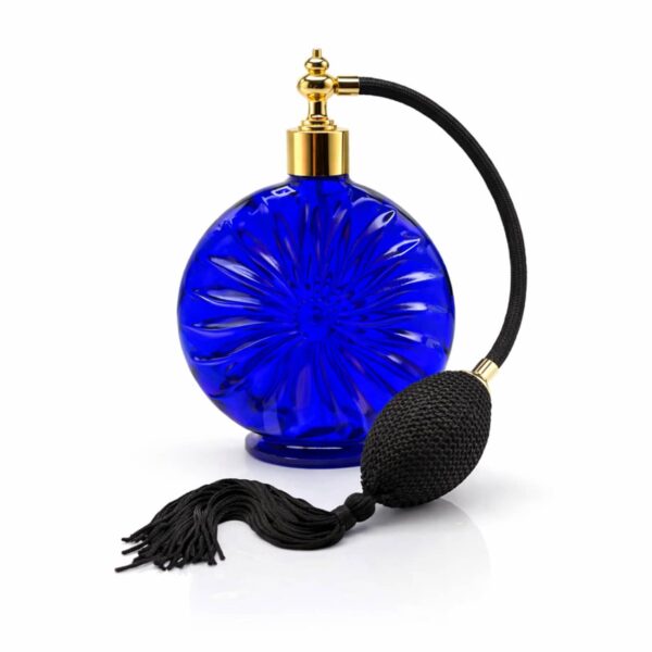 flacon-parfum-verre-bleu-rosace