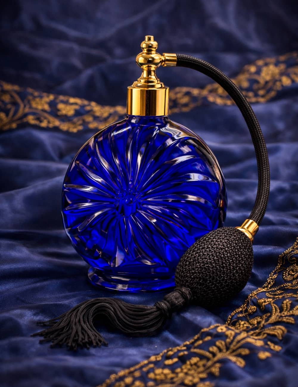 Imperial Blue Sun Perfume Bottle glass 2 flacon-vapo-cristal-bleu