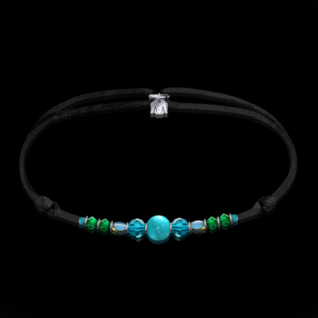 bracelet immortel turquoise verre boheme