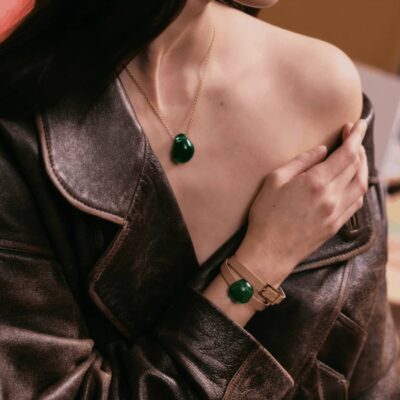 bracelet-cabochon-lalique-vert-profond