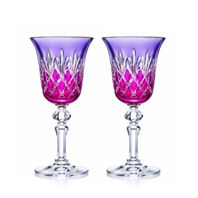 verre-vin-rose-fuchsia-cristal