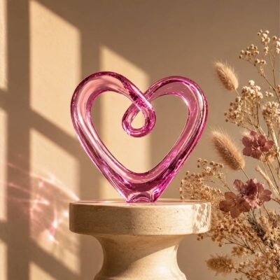 sculpture-cœur-cristal-rose